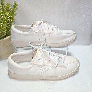 TRETORN NYLITE CANVAS SNEAKERS WOMENS WHITE SIZE 9 GOOD USED CONDITION
